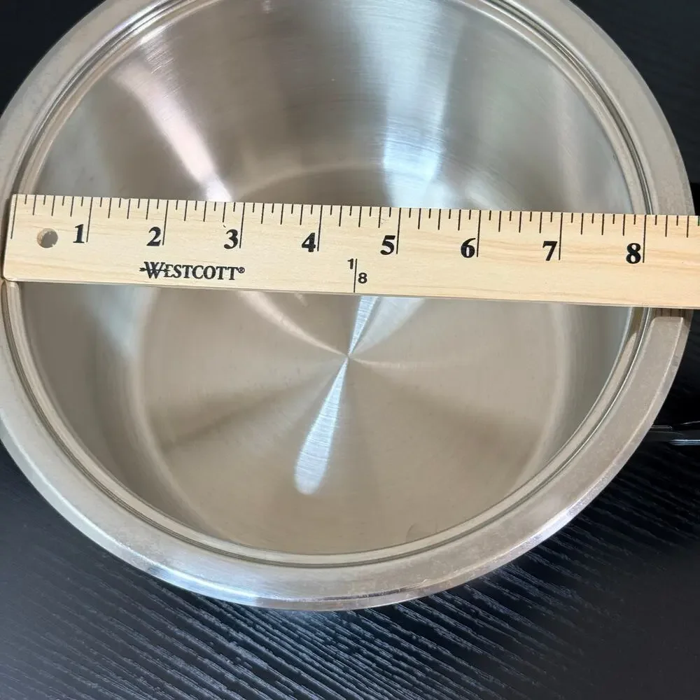 Nutri-Stahl 3 Qt Stainless Steel Stock Pot Lid Temp Alert 8 in Pan